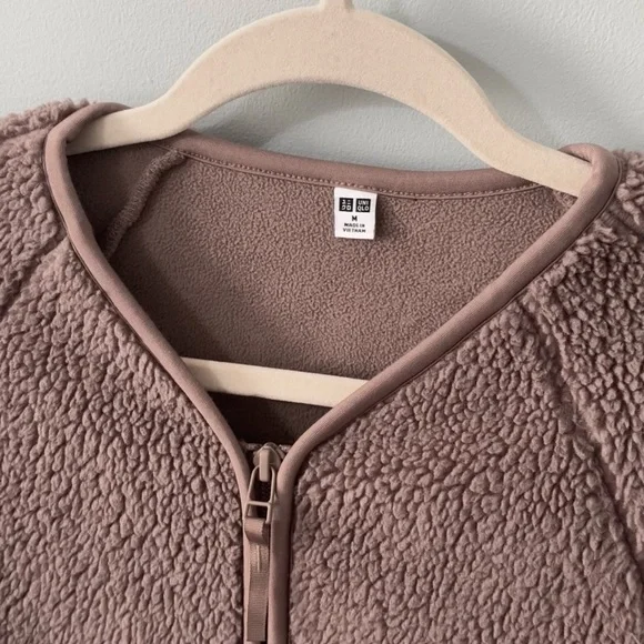 Uniqlo Women’s Soft Boa Fleece Long Sleeve Full Zip Teddy Cardigan Jacket Size M - Picture 4 of 6